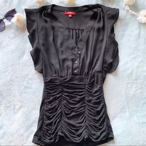 Black Tight waist blouse